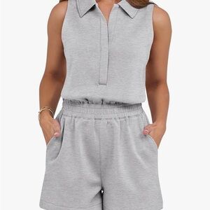 Sleeveless Gray Jumpsuit